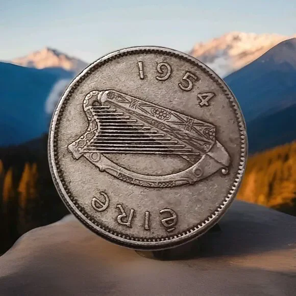 1954  IRELAND Coin One 1 Shilling Coin ERIE Nice Coin High Grade - Picture 2 of 2